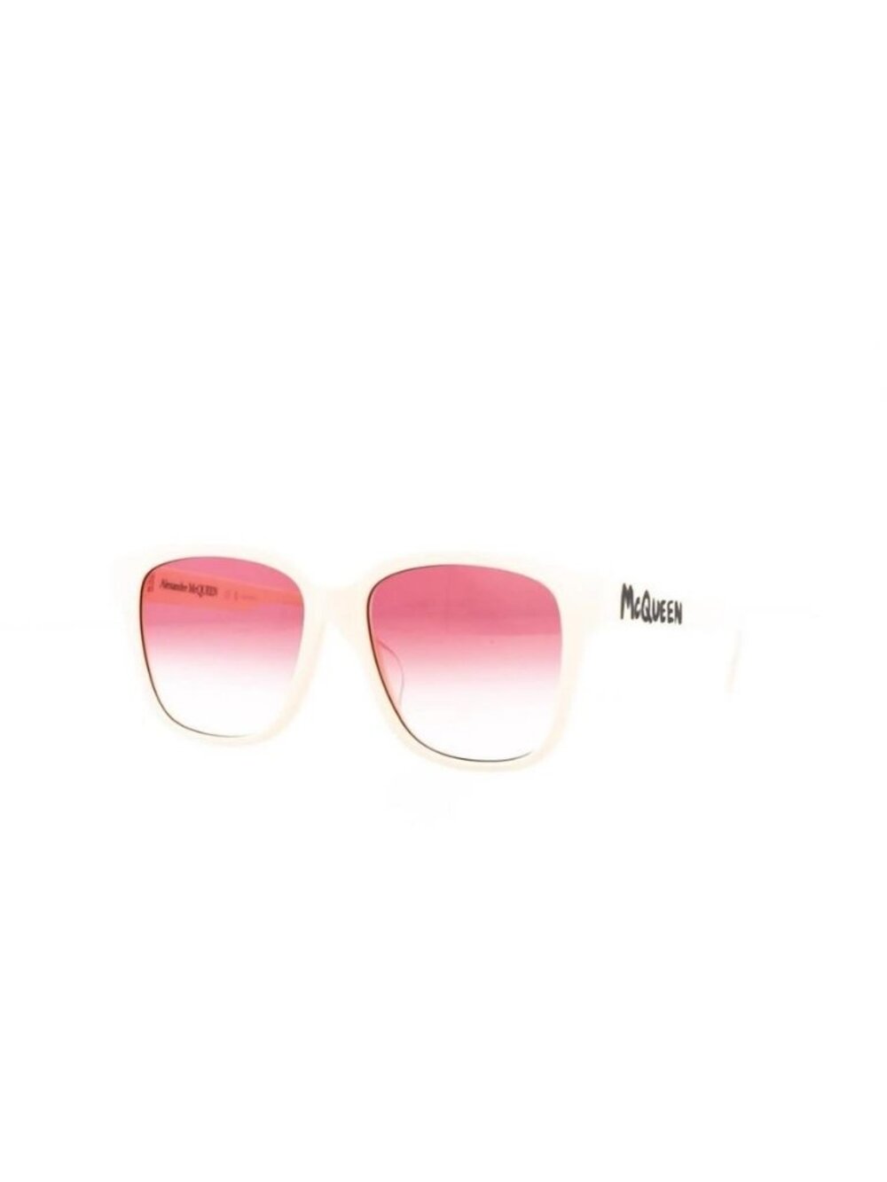 New Alexander McQueen Womens Square/Rectangle White White Pink Fashion Designer